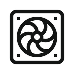 Poster - Cpu fan UI icon, personal computer cooler simple line user interface vector symbol