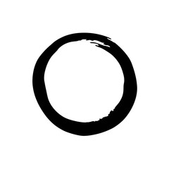 Poster - Ink circle symbol represents completeness against white background art element