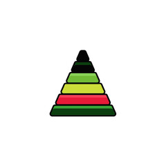 Poster - Colorful pyramid stacks layers in playful geometric composition centered white backdrop graphic design