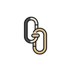 Poster - Interlocking stylized links depict connection concept minimal isolated design
