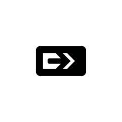 Fototapete - Arrow icon indicates direction within rounded rectangle shape area design symbol