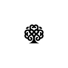 Poster - Abstract tree grows intertwined branches illustration design concept symbol