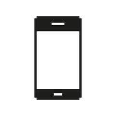Fototapete - Smartphone Pixel Art Icon. Mobile Device, Communication, And Technology Symbol. Minimalist Design For Digital Connectivity And Modern Lifestyle. Isolated Vector Illustration