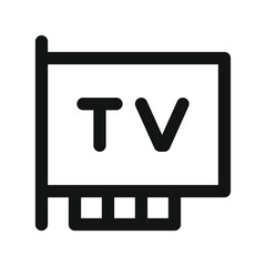 Poster - TV tuner card UI icon, smart tv card simple line user interface vector symbol