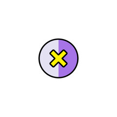 Poster - Vector cross mark displays inside round button on plain background design element