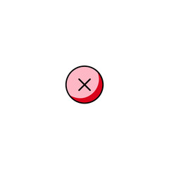 Poster - Pink circle crosses removes content inside on white background sign