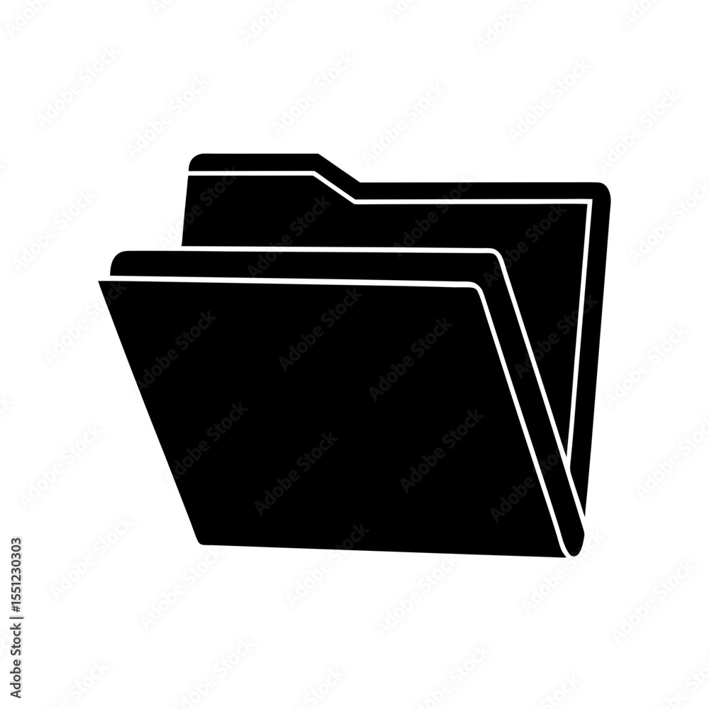 file folder icon silhouette on white background.svg