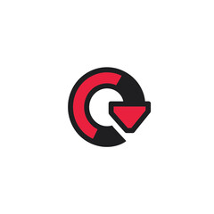 Poster - Refresh symbol rotates downward in isolated plain background for update