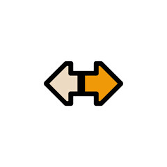 Poster - Dual arrow directs traffic in navigation on clean background illustration