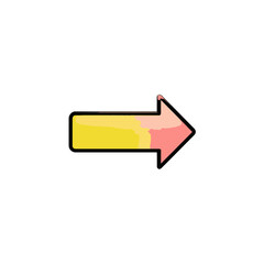 Poster - Directional pointer indicates rightward direction on white background design symbol