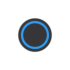 Poster - Circular button design shows glowing in modern design against white backdrop minimalist