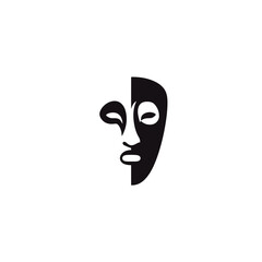 Poster - Mask icon displays duality isolated abstract graphic representation design symbol
