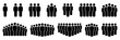 © IQ art_Design - People 1, 2, 3, 4, 5, 6, 7, 8, 9, 10 icon set. Crowd signs. Containing participants, group, team, meeting, organization, community, population, audience, member, discussion, assembly, interview.