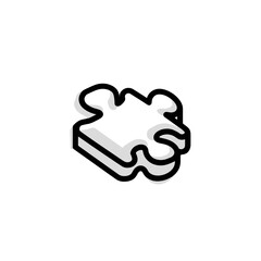 Poster - Puzzle piece icon displays shape on white background vector design element