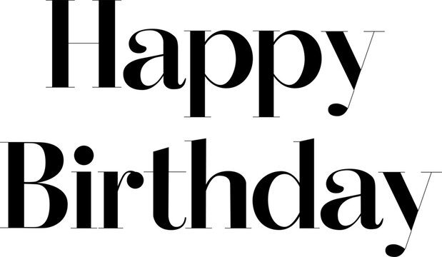 Clear graphic font for writing happy birthday. Stylish calligraphy font for greeting cards, holiday designs.