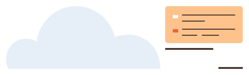 Poster - cloud icon adjacent to a data card representing storage and organization. ideal for technology, clou