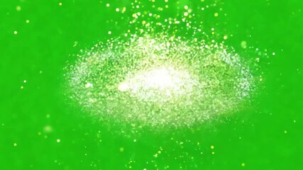 Poster - Green Screen Sparkling Explosion: A vibrant green screen backdrop showcases a dazzling sparkling explosion of light, perfect for compositing and visual effects.