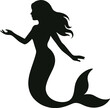 © Saruf - Mermaid Silhouette with Flowing Hair - Ocean Myth Vector