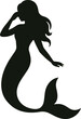 © Saruf - Swimming Mermaid Silhouette - Mythical Underwater Creature