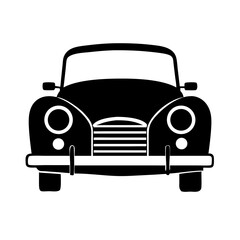 Poster - A classic car icon is isolated on white background
