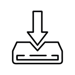 Fototapete - Download icon vector illustration of arrow pointing down into inbox for website and graphic design