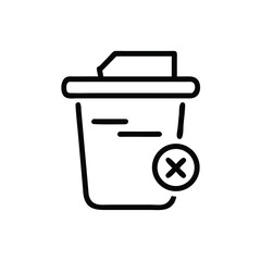 Fototapete - Delete trash can icon vector illustration remove bin outline symbol garbage can delete sign for design element