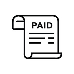 Poster - Paid invoice vector icon illustration for finance and accounting concept business transaction record