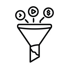 Poster - Conversion funnel marketing sales process lead generation strategy optimization icon vector graphic