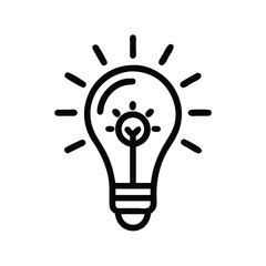 Poster - Light bulb icon idea innovation inspiration creative solution electric power energy symbol vector design
