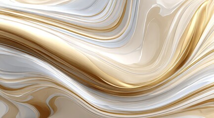 Leinwandbilder - Swirling Textures of Creamy Beige and Gold