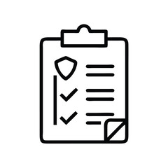 Poster - Checklist security audit icon for compliance and data protection assessment report on clipboard form