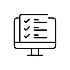 Fototapete - Online checklist task management on computer screen for digital to do list and project planning app