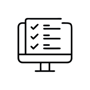 Online checklist task management on computer screen for digital to do list and project planning app