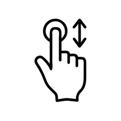 Poster - Touchscreen swipe up down gesture icon vector illustration for mobile app and website design