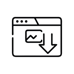 Fototapete - Download graph data vector icon from website or browser for business and financial analysis use