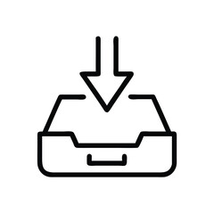 Fototapete - Download icon vector graphic illustration of arrow pointing into inbox for website design asset