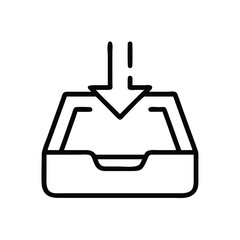 Fototapete - Download icon vector illustration of inbox with arrow for file transfer and data storage design