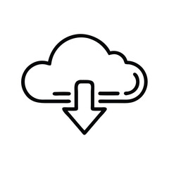 Fototapete - Download from cloud storage vector icon illustration symbol for web and graphic design needs