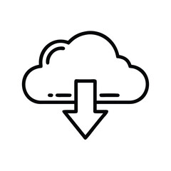 Fototapete - Download cloud icon vector illustration representing data transfer and storage technology concept