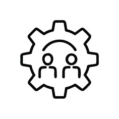 Poster - Teamwork collaboration gear icon for business process management and engineering solutions