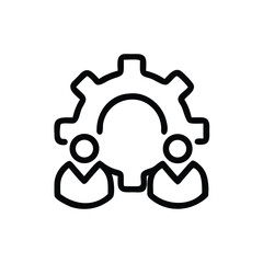 Poster - Teamwork collaboration gear icon representing business synergy and partnership strategy success