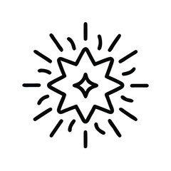 Poster - Sparkling star vector icon illustration of light burst with shine effect for graphic design use