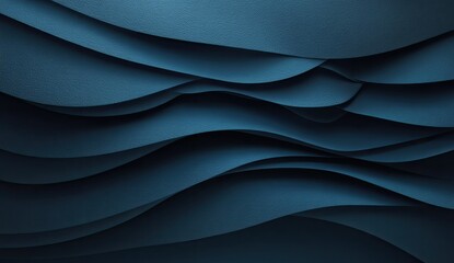 Leinwandbilder - Abstract Deep Blue Serenity of Curved Fabric