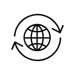 Poster - Globalization concept icon vector illustration of world with arrows around it for business 100