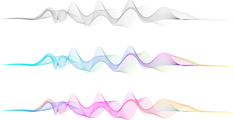 Aufkleber - Abstract colorful blend wave lines. Glowing modern wave with dynamic flowing lines. Futuristic technology and sound wave lines. Digital frequency track equalizer