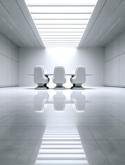 Poster - Editorial photograph of a financial advisor meeting with corporate clients, editorial photography style