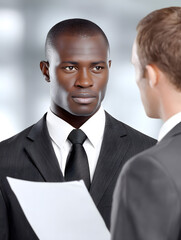Poster - Editorial photo of a financial advisor discussing portfolio diversification, editorial photography style