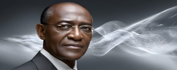 Poster - A magazine cover showcasing a confident financial consultant with charts and graphs, magazine photography style