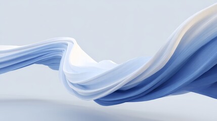 Poster - Elegant abstract wave pattern background with flowing blue and white lines, highangle view showcasing smooth textures and fluid movement, ideal for modern design concepts.