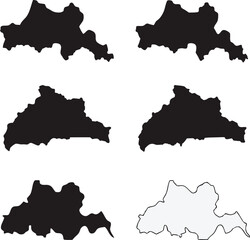 Aufkleber - Abstract black and white shapes geometric designs in various formats creating contemporary graphic elements suitable for creative projects and conceptual visuals.